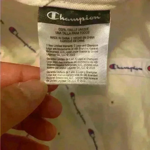 Champion Script Logo Hat Adjustable One Size White/Cream Baseball Cap Unisex - Picture 6 of 8